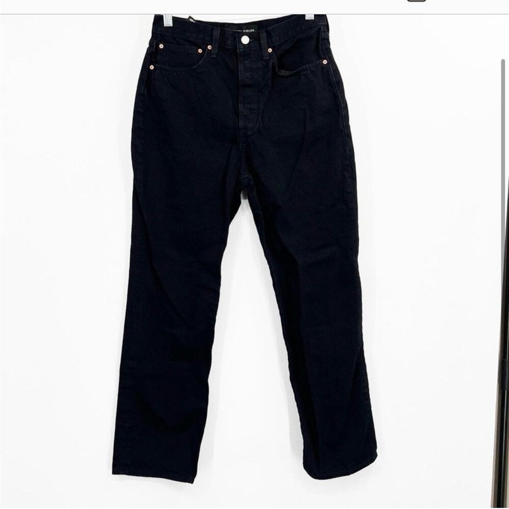 Denim Forum Aritzia The Joni High Rise Loose Jeans Black Button Fly